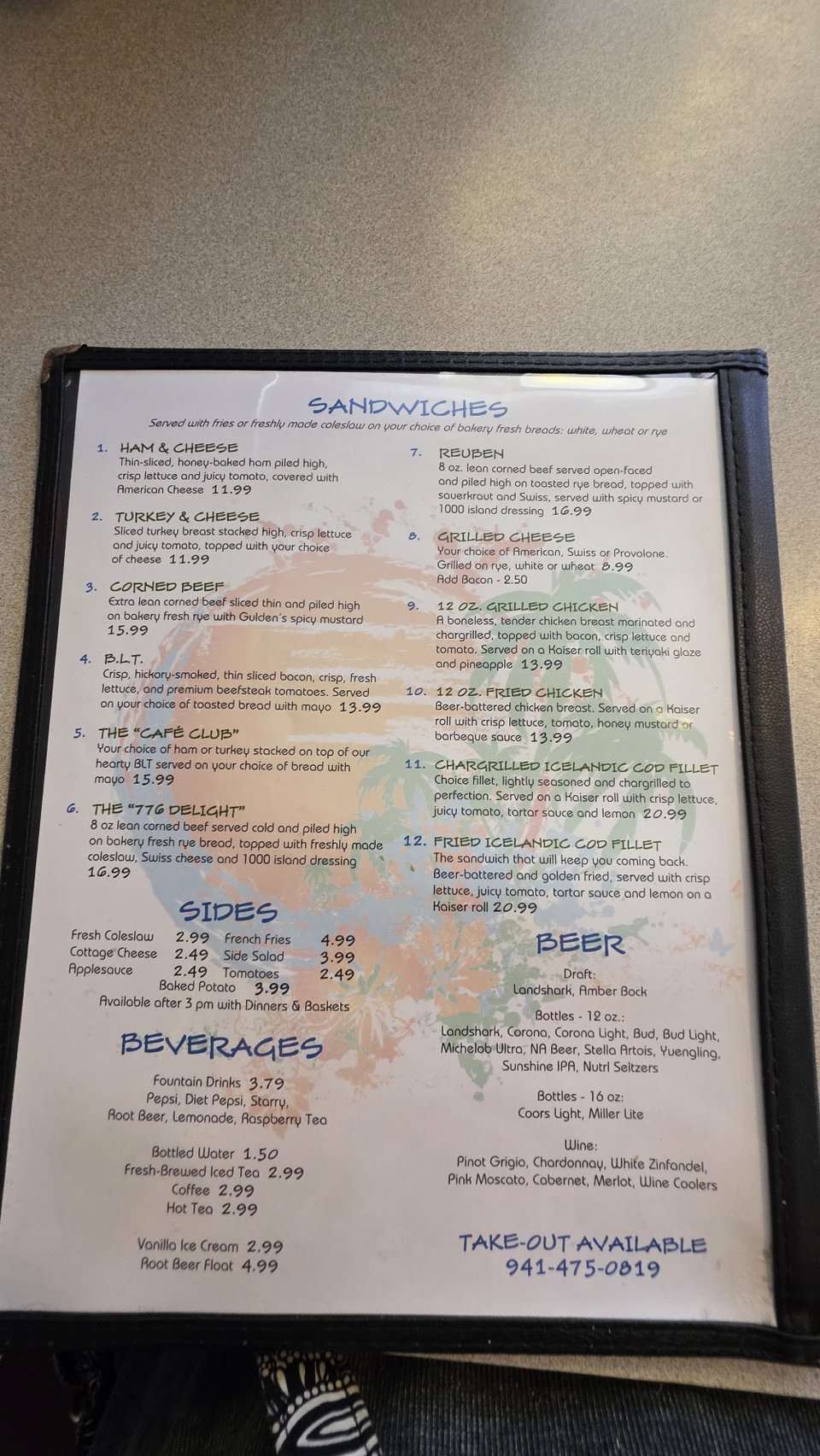 Seafood entree served in a casual cafe style.